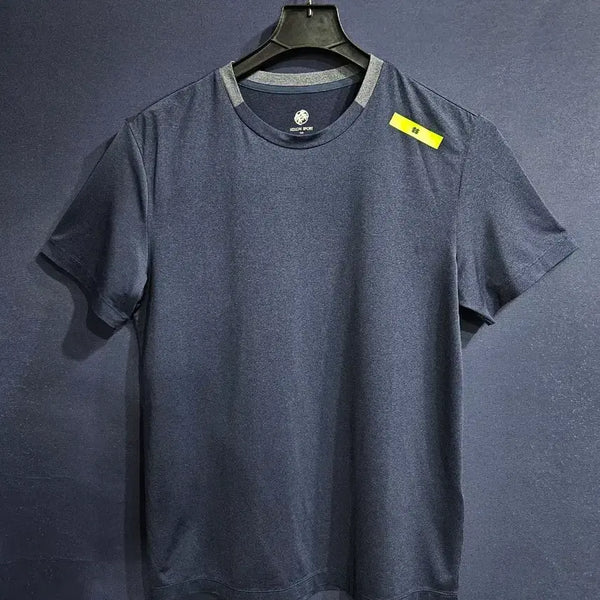 [BUNJANG] KOLON SPORT Navy Men's Slim Fit 100 Cooling Short-Sleeve T-Shirt / 코오롱스포츠 네이비 남성 슬림핏 100 냉감 반팔티
