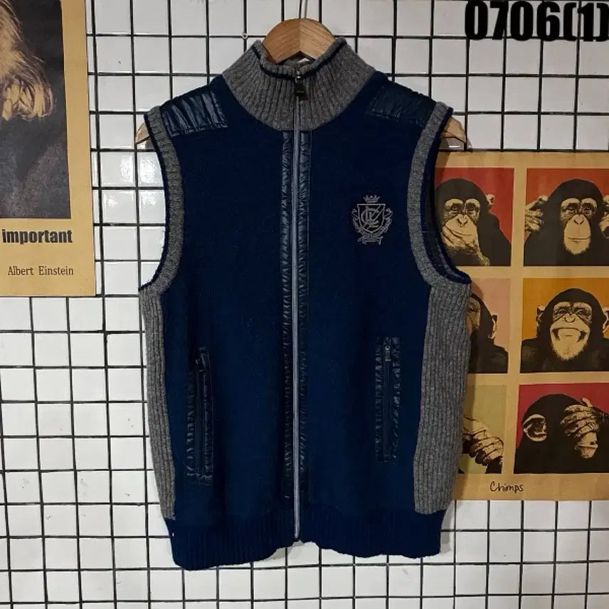 [BUNJANG] Louis Castel Men's Vest Navy/Grey Size 100 / 루이카스텔 조끼 네이비/그레이 100