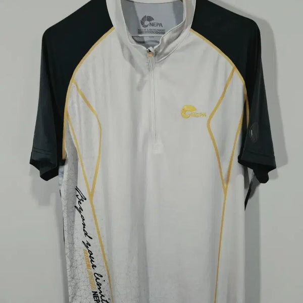 [BUNJANG] Nepa Men's Short Sleeve Collar T-Shirt White/Black / 네파 반팔 카라 티셔츠 흰색/검정