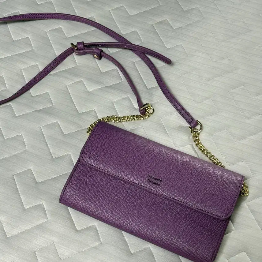 [BUNJANG] Samantha Thavasa Purple Chain Crossbody Bag WOC / 사만사타바사 퍼플 체인 크로스백 WOC