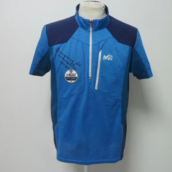 [BUNJANG] Millet Men's Short-Sleeve T-Shirt Blue Size 100 / 밀레/남성/일상복/등산/반팔 티셔츠/100사이즈/새제품수준