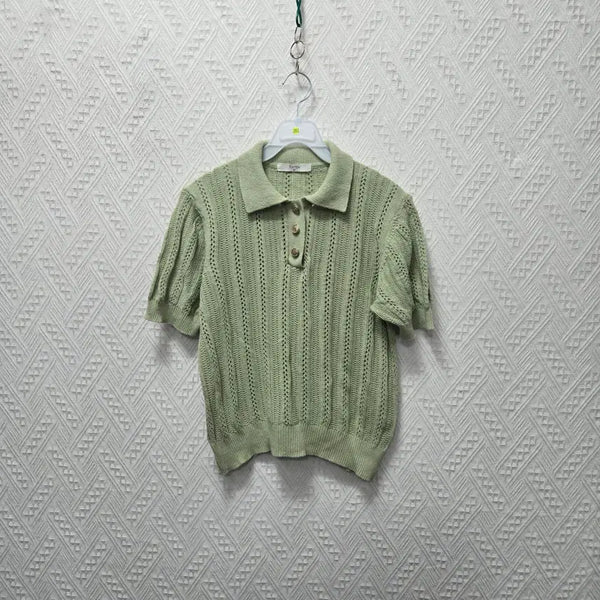 [BUNJANG] Women's Knit Short Sleeve Top / J283 여성 니트 반팔 90
