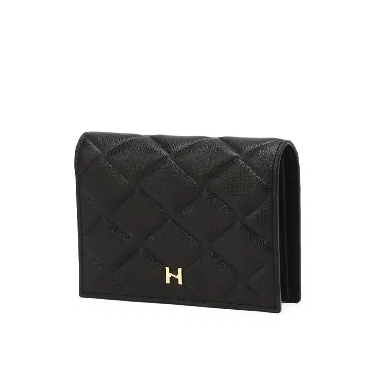 [BUNJANG] Hazzys Women's Black Leather Bifold Wallet / 헤지스 여성 소가죽 반지갑 블랙 새제품