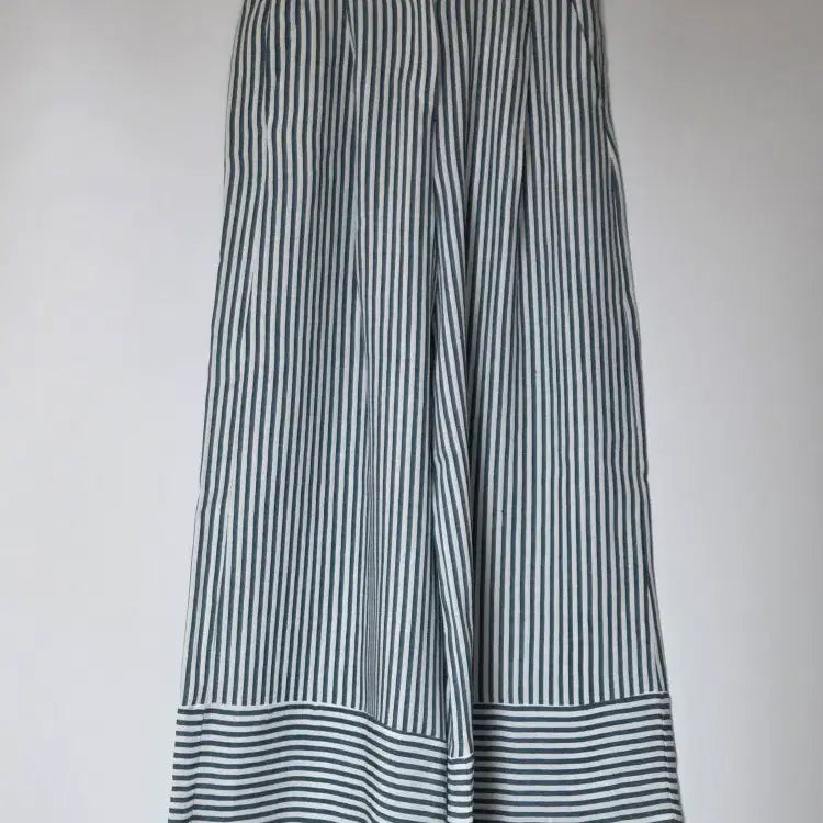 [BUNJANG] Max Mara Intrend Striped Elastic Waist Wide Leg Pants (Size 38) / 막스마라 인트렌드 MaxMara 스트라이프 밴딩 와이드 팬츠 (38)