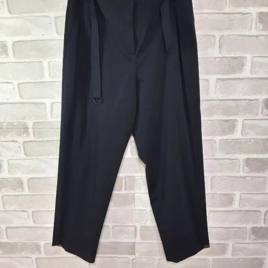 [BUNJANG] She's Miss Belted Semi-Wide Slacks Dark Navy / 쉬즈미스D링조절 벨티드 세미와이드 슬랙스 (77)다크네이비