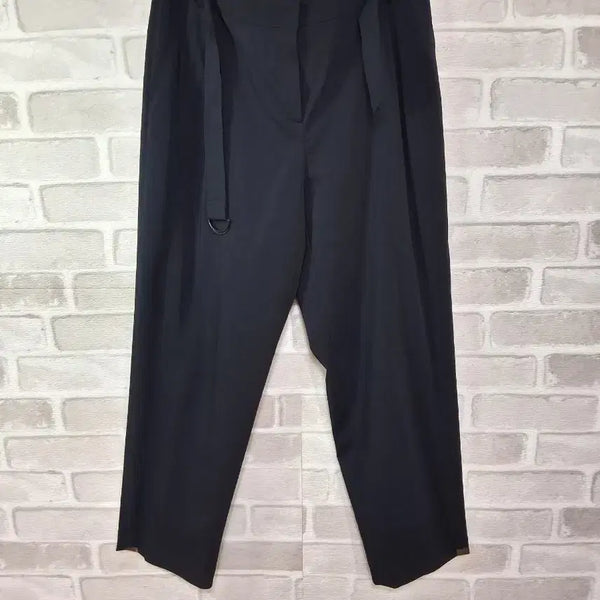 [BUNJANG] She's Miss Belted Semi-Wide Slacks Dark Navy / 쉬즈미스D링조절 벨티드 세미와이드 슬랙스 (77)다크네이비