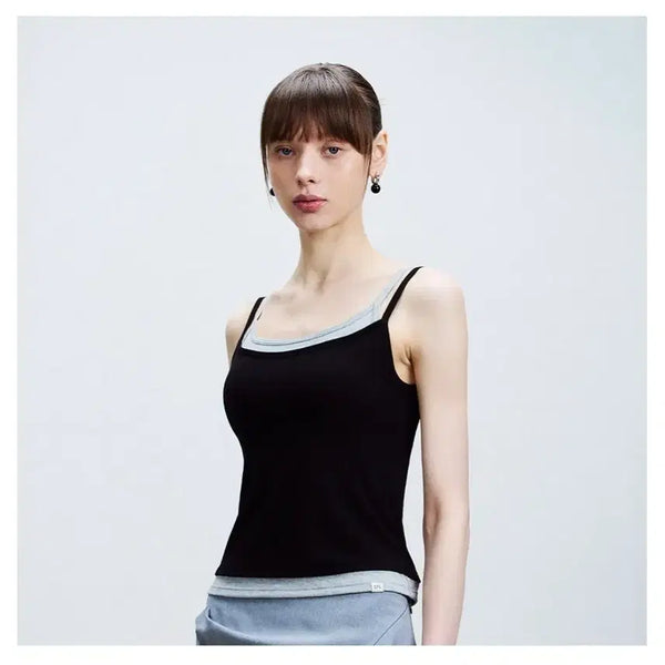 [BUNJANG] ComfortLab ErgoFit Layered Bra Cami Top Black / (새상품)컴포트랩 에르고핏 레이어드 브라 캡 나시탑 블랙