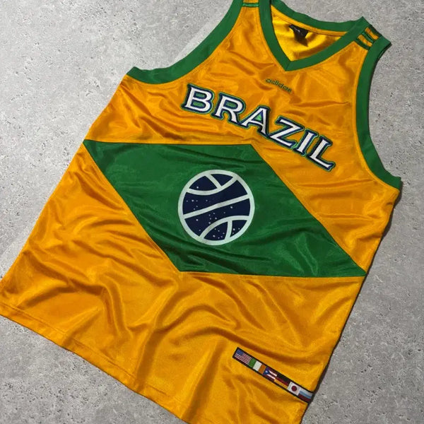 [BUNJANG] Adidas Brazil National Basketball Jersey T-Shirt / 아디다스 브라질 국대 농구 나시 티 반팔