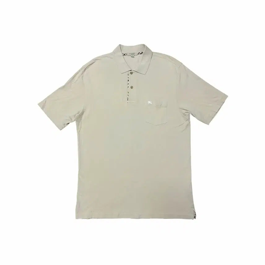 [BUNJANG] Burberry Authentic Beige Short Sleeve Polo T-Shirt (M) / 버버리 정품 베이지 반팔 카라티 티셔츠 (M)