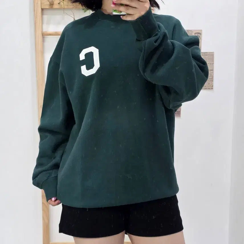 [BUNJANG] Couvernat Crewneck Sweatshirt Green L / [프립]L/커버낫 맨투맨 그린