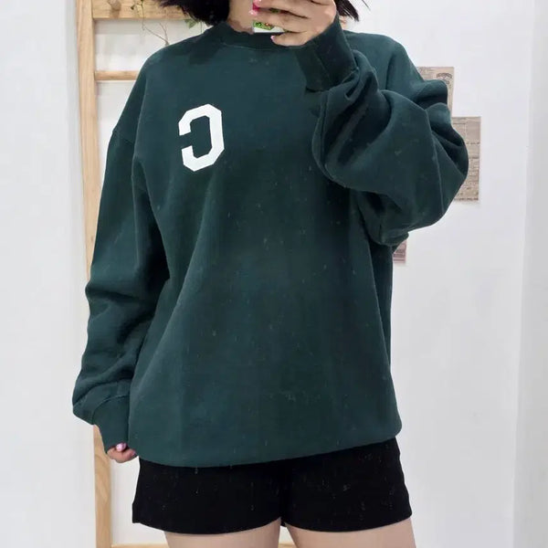 [BUNJANG] Couvernat Crewneck Sweatshirt Green L / [프립]L/커버낫 맨투맨 그린