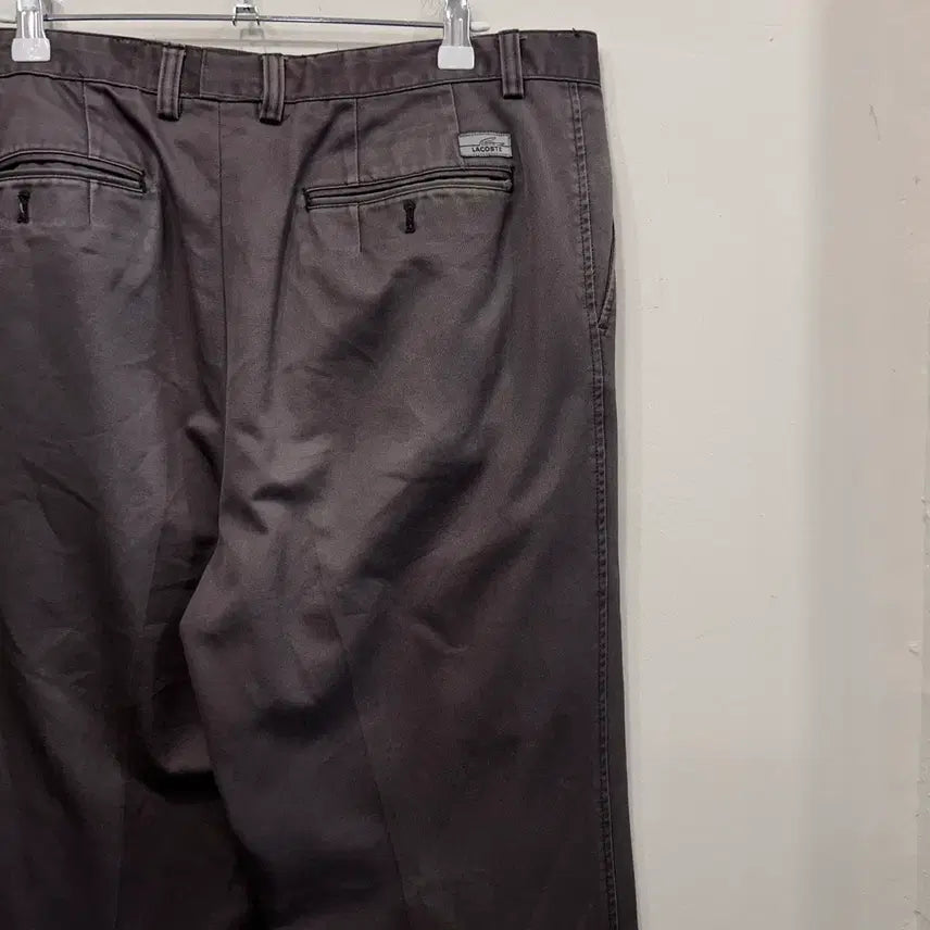 [BUNJANG] Lacoste Cotton Chino Pants / 라코스테 배기 원턱 와이드 코튼 치노팬츠