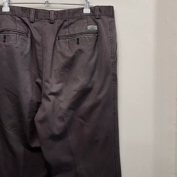 [BUNJANG] Lacoste Cotton Chino Pants / 라코스테 배기 원턱 와이드 코튼 치노팬츠