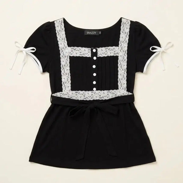 [BUNJANG] Vintage Ribbon Lace Tunic / 청순 공겜 여주 리본레이스 빈티지 튜닉