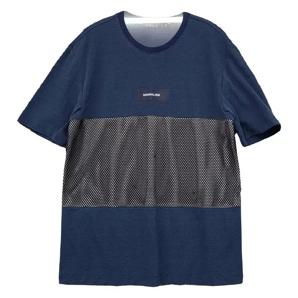 [BUNJANG] DOHC Logo Stripe Short Sleeve T-shirt Navy Size 105 / DOHC 로고 스트라이프 네이비 반팔티 105