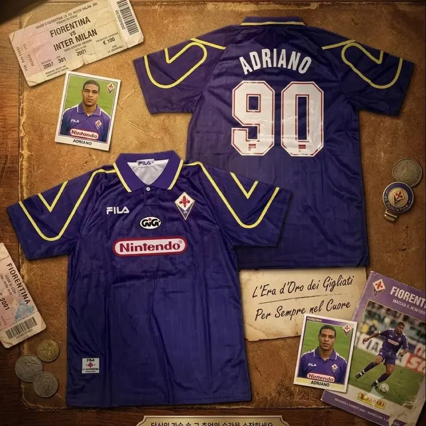 [BUNJANG] Fiorentina 97/98 Adriano Home Football Jersey / 세리에A 97/98 피오렌티나 아드리아누 홈 유니폼 판매합니다