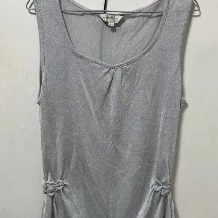 [BUNJANG] Vintage Silver Pearl Glitter Sleeveless Top / [빈티지] 실버 펄 글리터 민소매 나시 상의