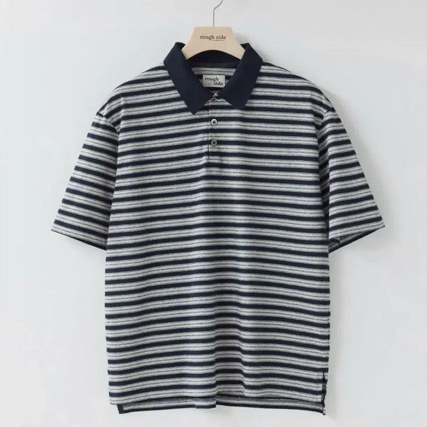 [BUNJANG] Roughside Multi Polo Stripe Navy 2 / 러프사이드 멀티 폴로 스트라이프 네이비2 렆사