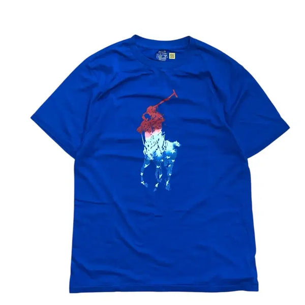[BUNJANG] Polo Ralph Lauren Big Pony USA Flag Short Sleeve T-Shirt / 폴로 랄프로렌 빅포니 성조기 반팔 티셔츠 (큐알인증)