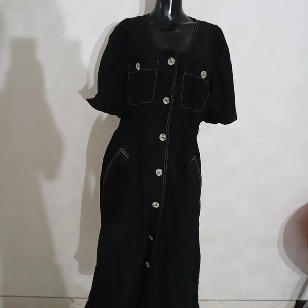 [BUNJANG] Egoist Volume Sleeve Long Dress Black / 022 에고이스트 볼륨소매 롱 원피스
