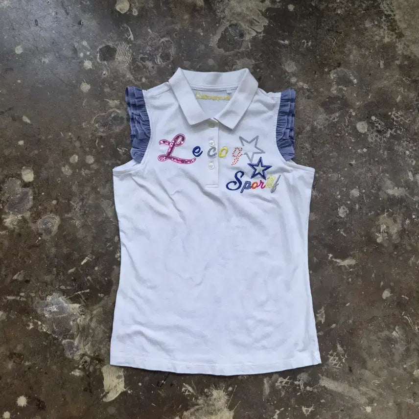 [BUNJANG] Louis Castel Women's Sleeveless Golf Polo Shirt / S) 루이까스텔 골프 민소매 카라티 카라티셔츠 여성 골프웨어 골프의류