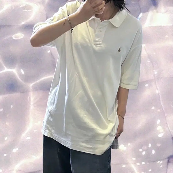 [BUNJANG] Polo Ralph Lauren New PK Short Sleeve Polo Shirt White L / 폴로 랄프로렌 신형 PK 반팔 카라 티셔츠 화이트 L