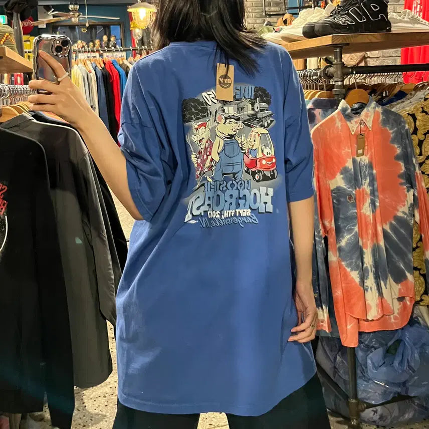 [BUNJANG] LIFE WEAR Vintage Big Print Pocket Short Sleeve T-Shirt / LIFE WEAR 빈티지 빅 프린팅 포켓 반팔 티셔츠