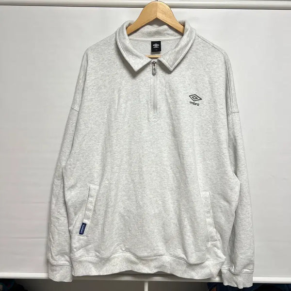 [BUNJANG] Umbro Essential Light Grey Half Zip-Up Size 115 / [정품/115] 엄브로 에센셜 라이트그레이 하프 반집업