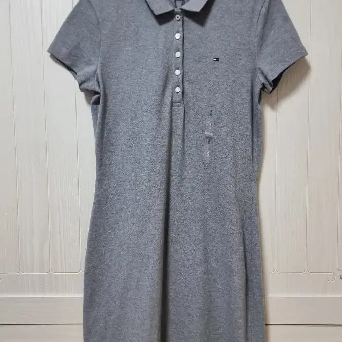 [BUNJANG] Tommy Hilfiger Women's Short Sleeve Collar Dress Gray / 타미힐피거 여성 반팔 카라 원피스 그레이