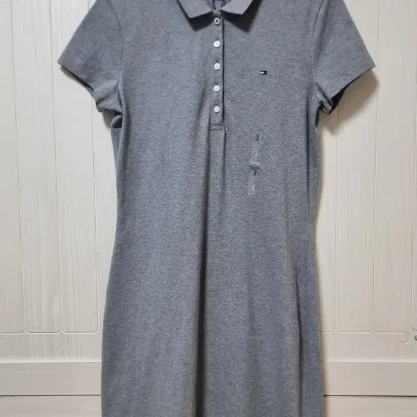 [BUNJANG] Tommy Hilfiger Women's Short Sleeve Collar Dress Gray / 타미힐피거 여성 반팔 카라 원피스 그레이
