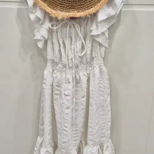 [BUNJANG] Summer Frill White One-Piece Dress / 여름 프릴 화이트원피스