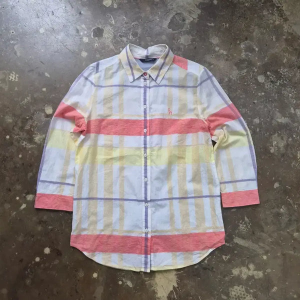[BUNJANG] Hazzys Linen Check Shirt / S) 헤지스 린넨 체크 남방 셔츠 춘하추
