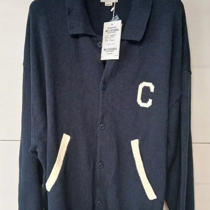 [BUNJANG] Covernat Navy Lettering Cardigan L Size Oversized Fit / 새상품 커버낫 네이비 레터링 가디건 L사이즈 오버핏