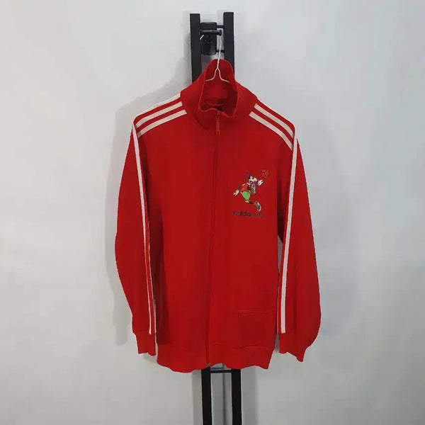 [BUNJANG] Adidas x Disney Goofy Red & White Track Top Jersey (100) / 아디다스 져지 디즈니 구피 트랙탑 레드 빨흰 100