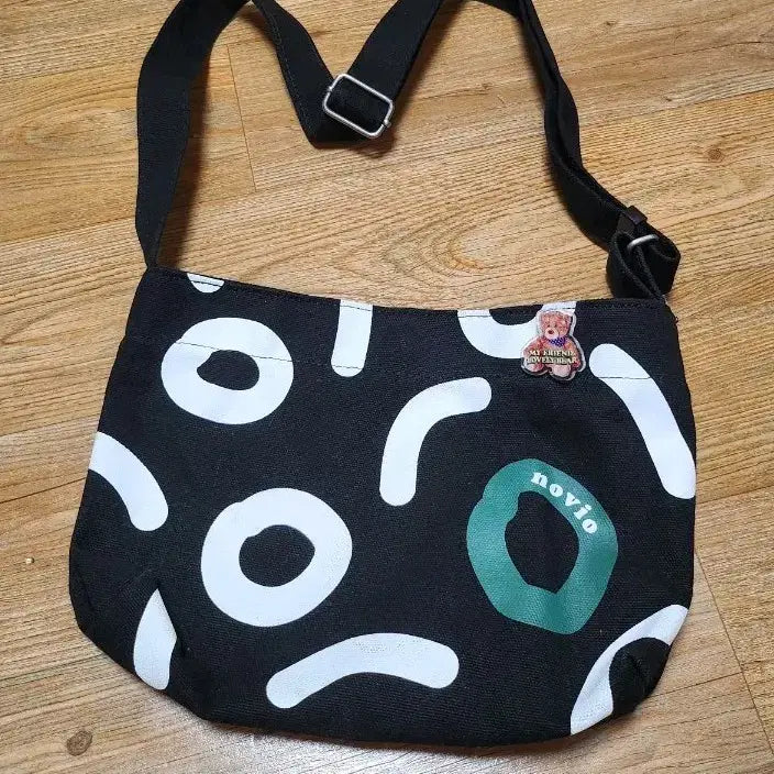 [BUNJANG] Novio Pattern Cross Cotton Bag Black / 노비오 패턴 크로스 코튼백 블랙