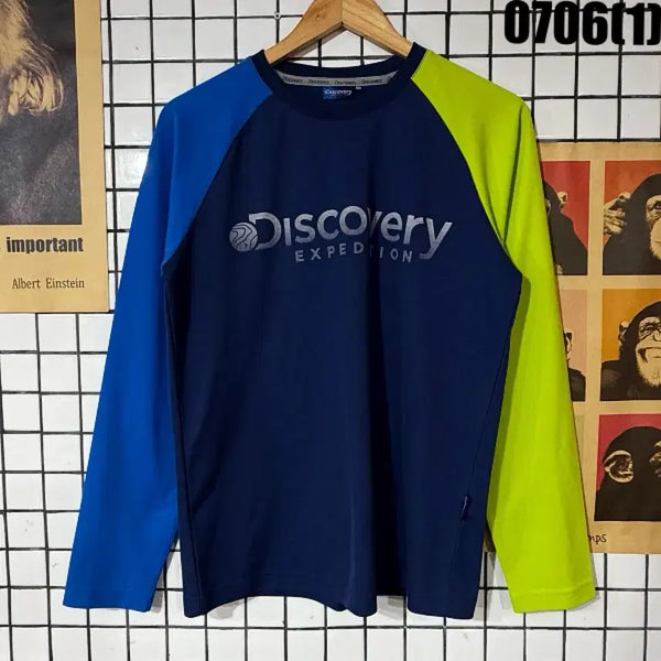 [BUNJANG] Discovery Expedition Two-Tone Color Block Long Sleeve T-Shirt / 디스커버리 익스페디션 긴팔티 2톤 배색 100