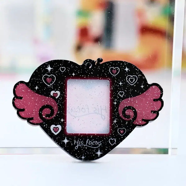 [BUNJANG] Heart Wing Photocard Holder Keychain (Sealed) / (새산품/미개봉) 귀여운 하트 날개 포카 키링 / 사진 넣는 키링