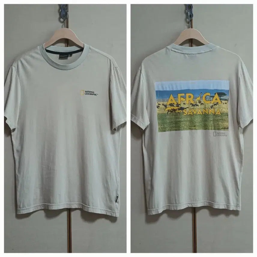 [BUNJANG] National Geographic Beige Short Sleeve T-Shirt / 내셔널 지오그래픽 반팔티 베이지