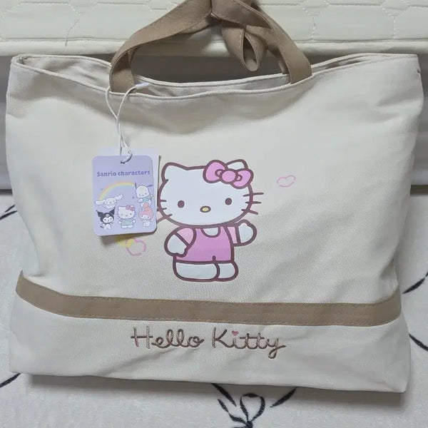 [BUNJANG] Hello Kitty Canvas Eco Bag Ivory / 헬로키티 에코백 캔버스백 아이보리 새상품