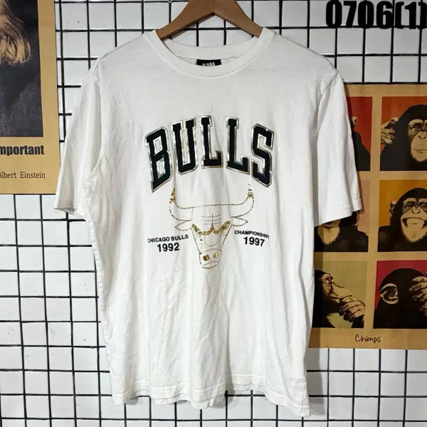 [BUNJANG] NBA Chicago Bulls Short Sleeve T-Shirt White M / NBA 시카고 불스 반팔 티셔츠 화이트 M