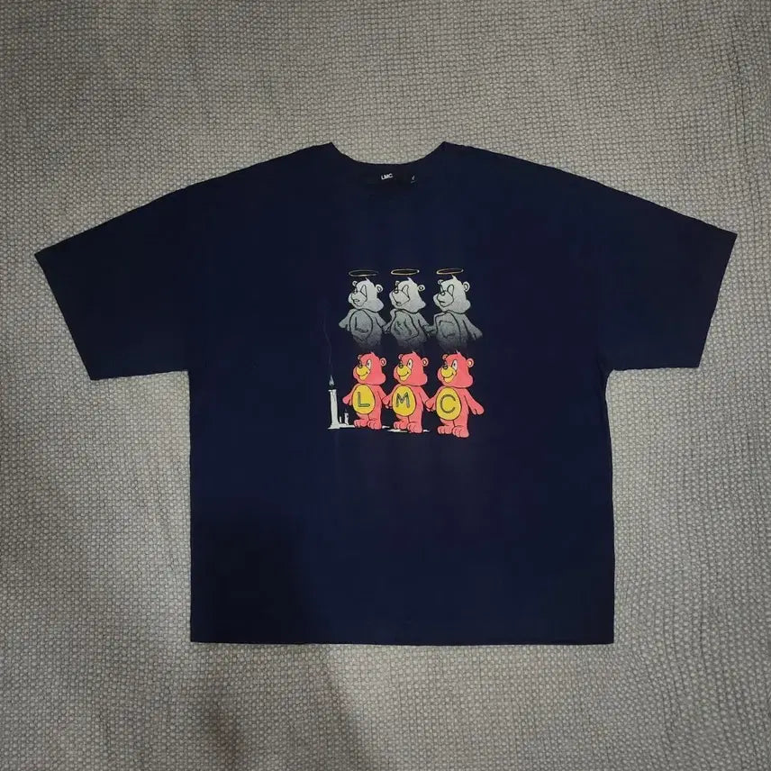 [BUNJANG] LMC Teddy Bear Short Sleeve T-Shirt Navy XL / 엘엠씨 테디베어 반팔 티셔츠 네이비 XL