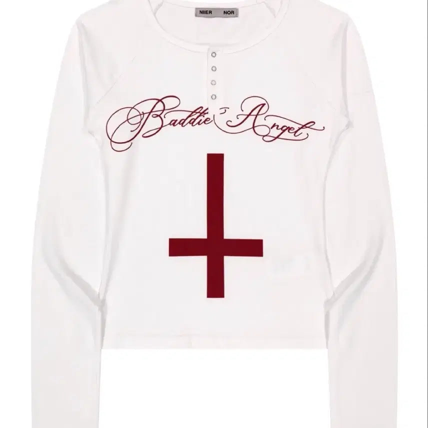[BUNJANG] NIER NOR Baddie's Angel Long Sleeve T-Shirt / 니어노어 NIER NOR Baddie's Angel 롱슬리브 티셔츠