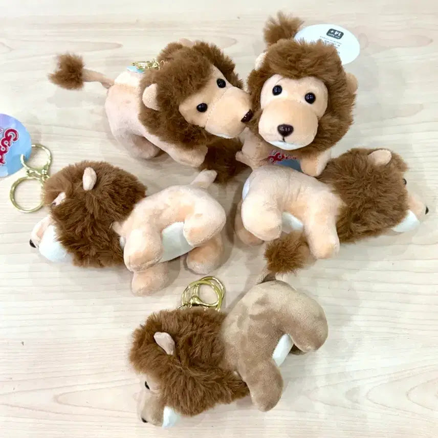 [BUNJANG] Cute Lion Keychain Plush Set (5 pcs) / 귀여운 사자 인형뽑기 키링인형 5개 세트 일괄