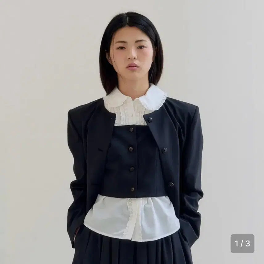 [BUNJANG] Fleta Cropped Vest Navy S / 플레따 크롭 베스트 네이비 s 구함