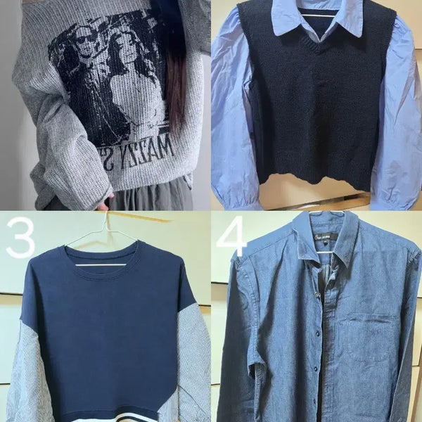 [BUNJANG] Knitwear and Shirts Bundle Set / 하자X/3회이하착용)가을/겨울옷 판매합니다(그물니트,셔츠 등)