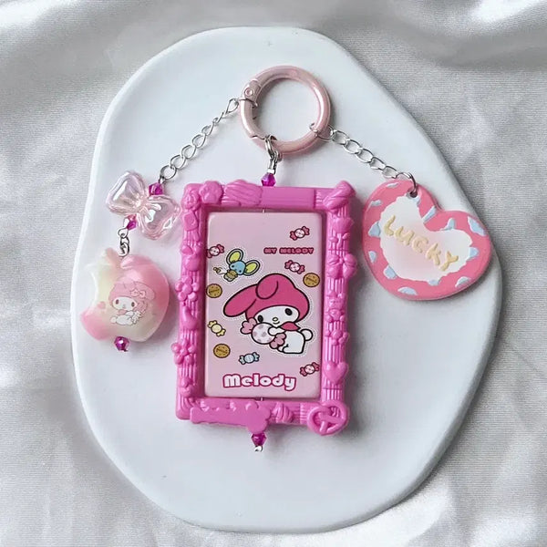 [BUNJANG] Pink My Melody Apple Heart Beaded Keychain / 핑크 마멜 마이멜로디 키링