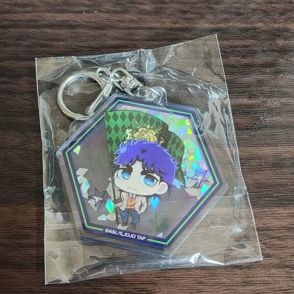 [BUNJANG] JoJo's Bizarre Adventure Jojo World Q Jonathan Joestar Sequin Keychain / 죠죠의기묘한모험 죠죠월드Q 죠나단 스팽글 키홀더 키링
