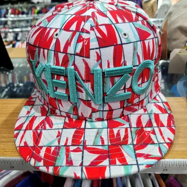 [BUNJANG] Kenzo Patterned Snapback Red/White / 겐조 패턴 스냅백 레드/화이트