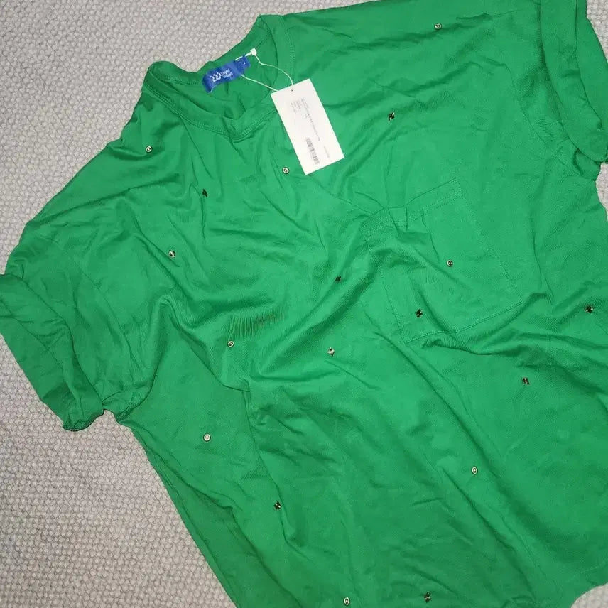 [BUNJANG] Union Layer Heavy Cotton Oversized Pocket T-Shirt Green L / 유니온레이어 포켓 리폼 반팔 티셔츠 그린 L