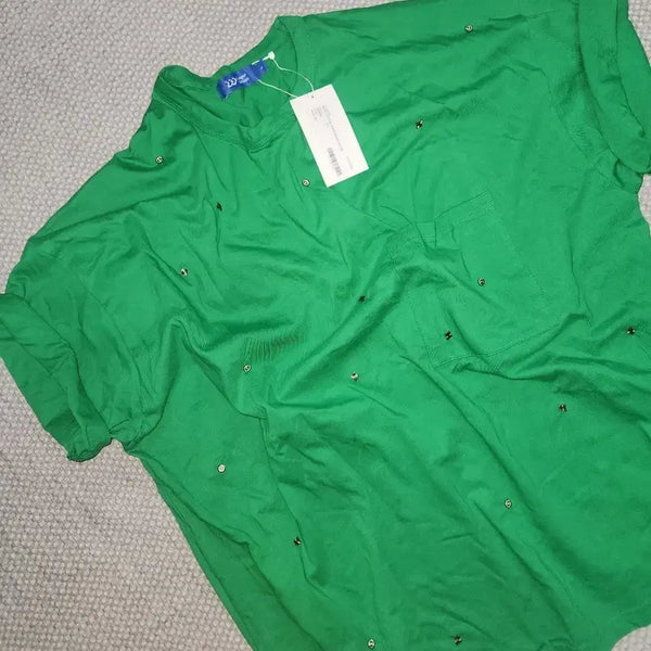 [BUNJANG] Union Layer Heavy Cotton Oversized Pocket T-Shirt Green L / 유니온레이어 포켓 리폼 반팔 티셔츠 그린 L